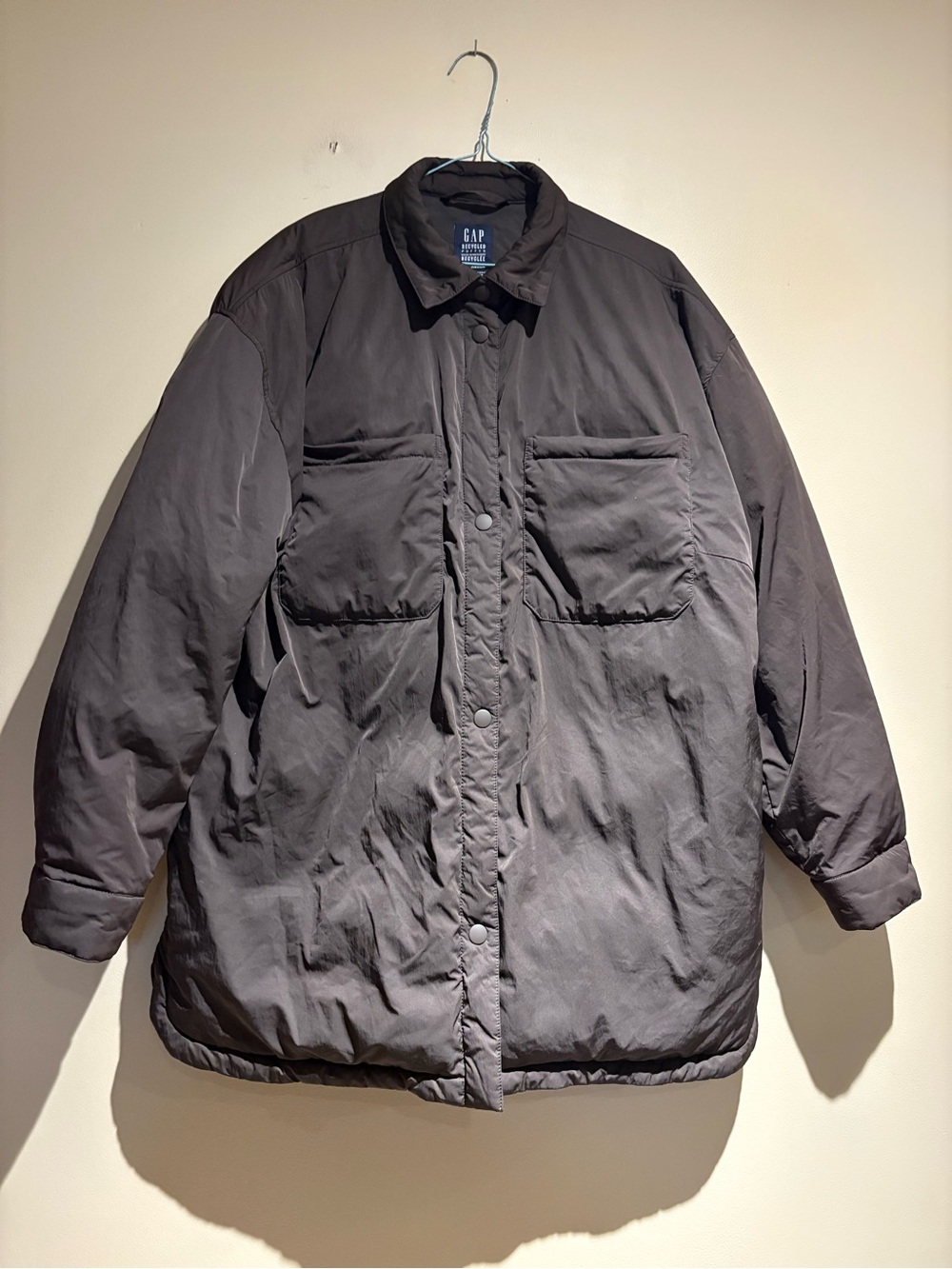 GAP Recycled Puffer Shirt Jacket Brown Size XL Tall